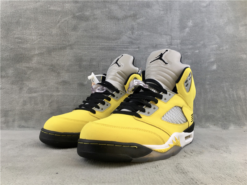 2020 Men Air Jordan 5 Tokyo 23 Yellow Black Shoes